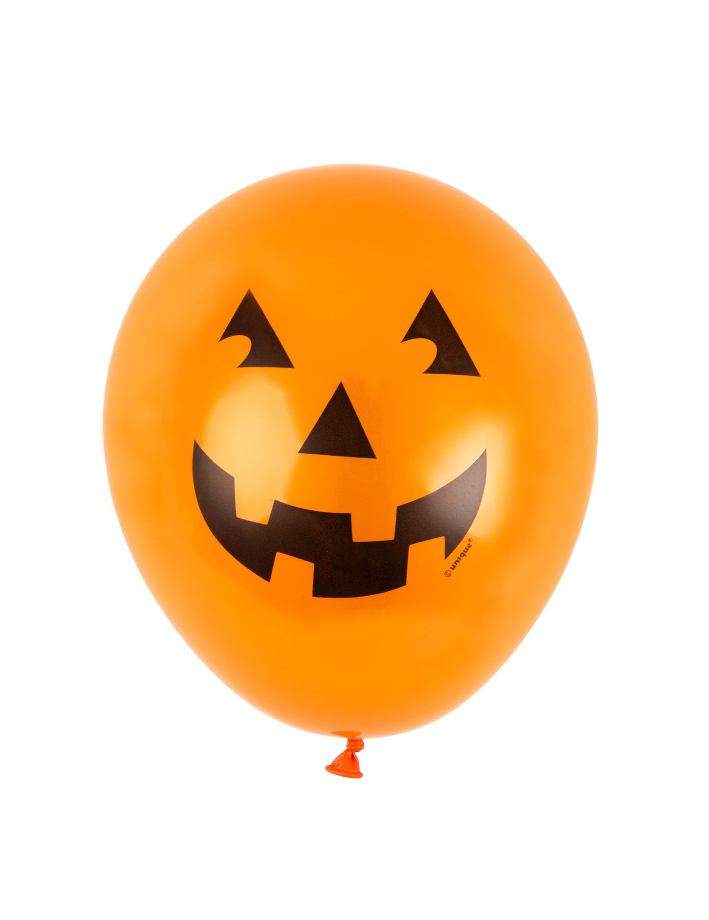 Ballons en latex citrouille souriante pour Halloween orange