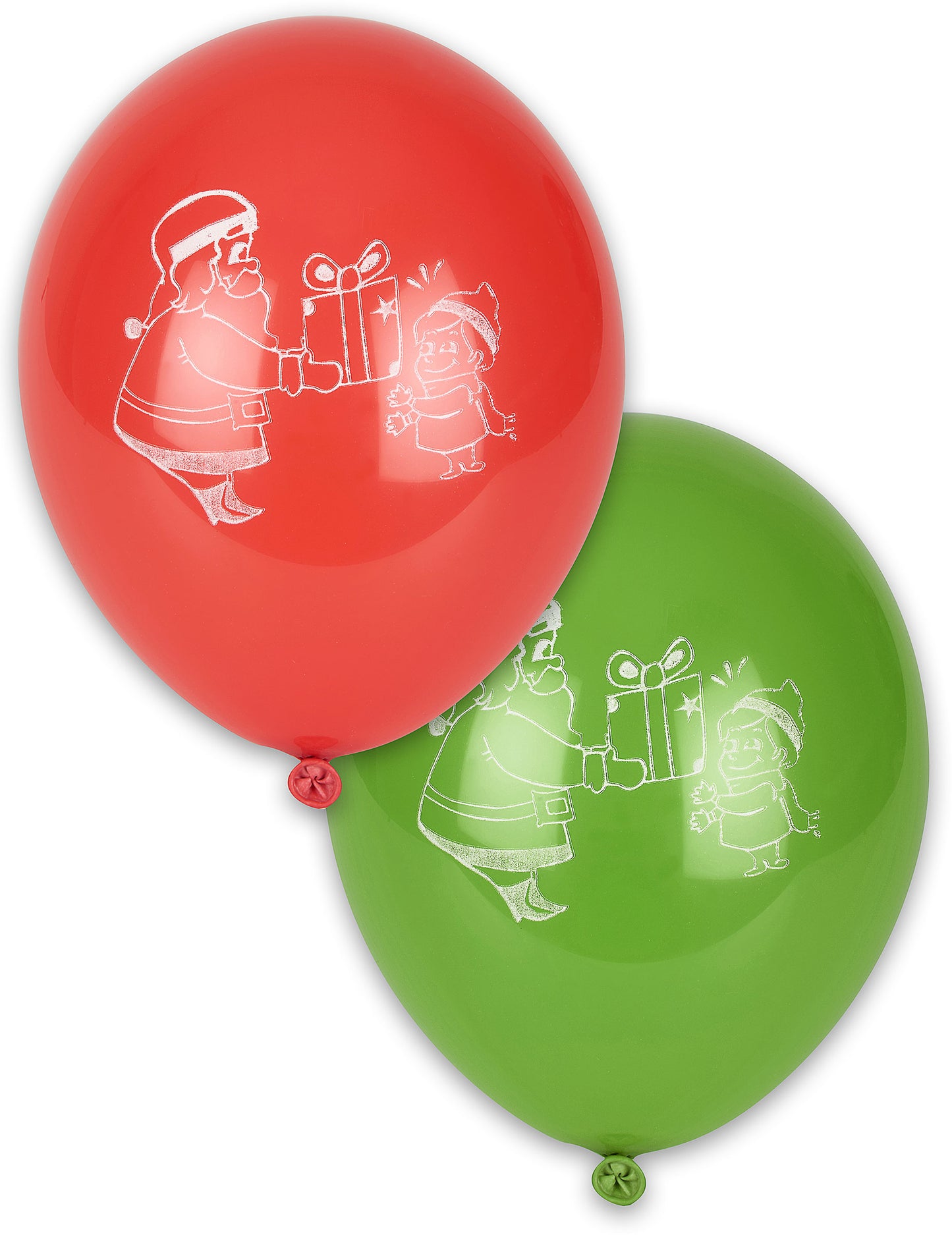 10 baloane de Craciun rosii si verzi 28 cm