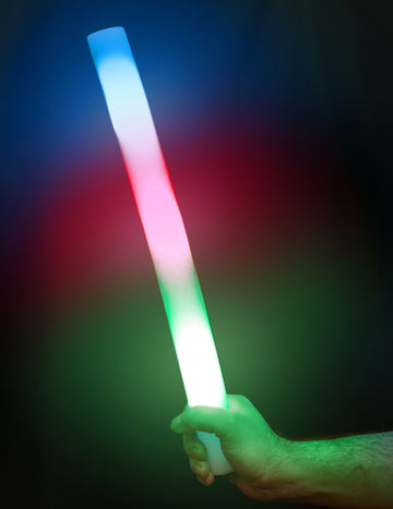 10 bețe luminoase multicolore LED din spumă 48 cm 