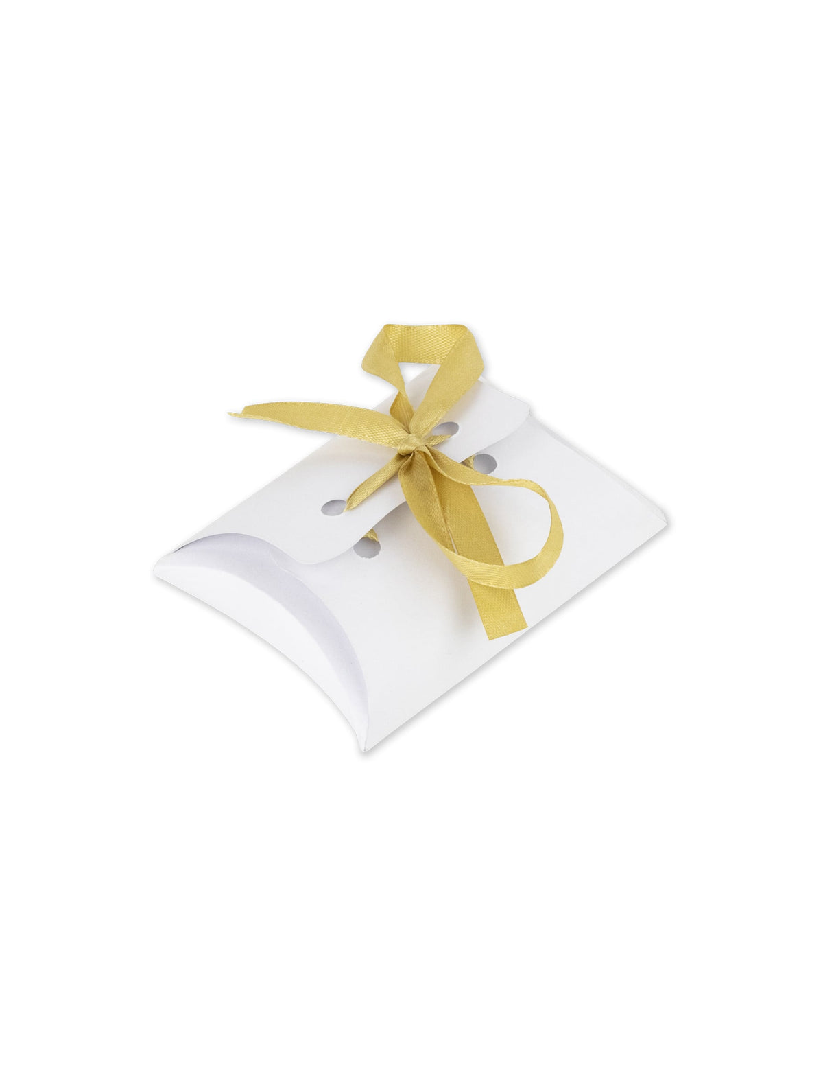 Boites pour dragées blanches avec ruban satin or
