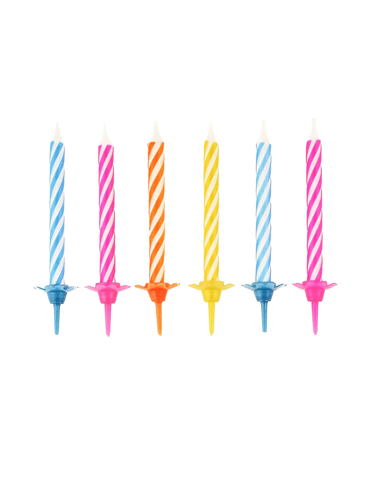 10 lumânări de aniversare colorate pentru petrecere multicolore cu bobèches și suporturi