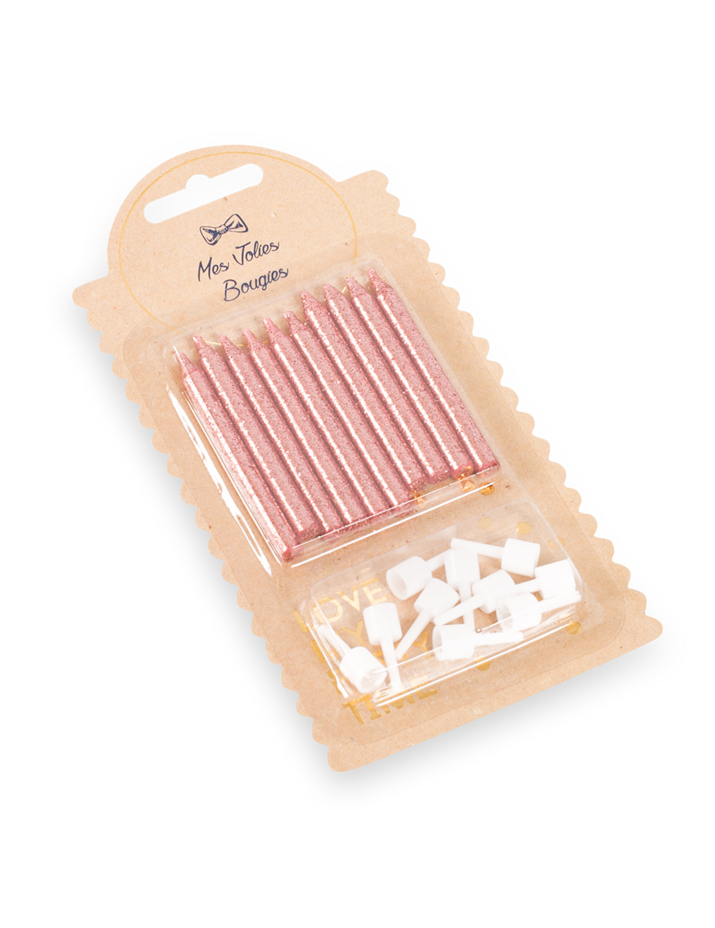 10 lumânări cu bobeșe strălucitoare aurii roz 6 cm ziua de naștere