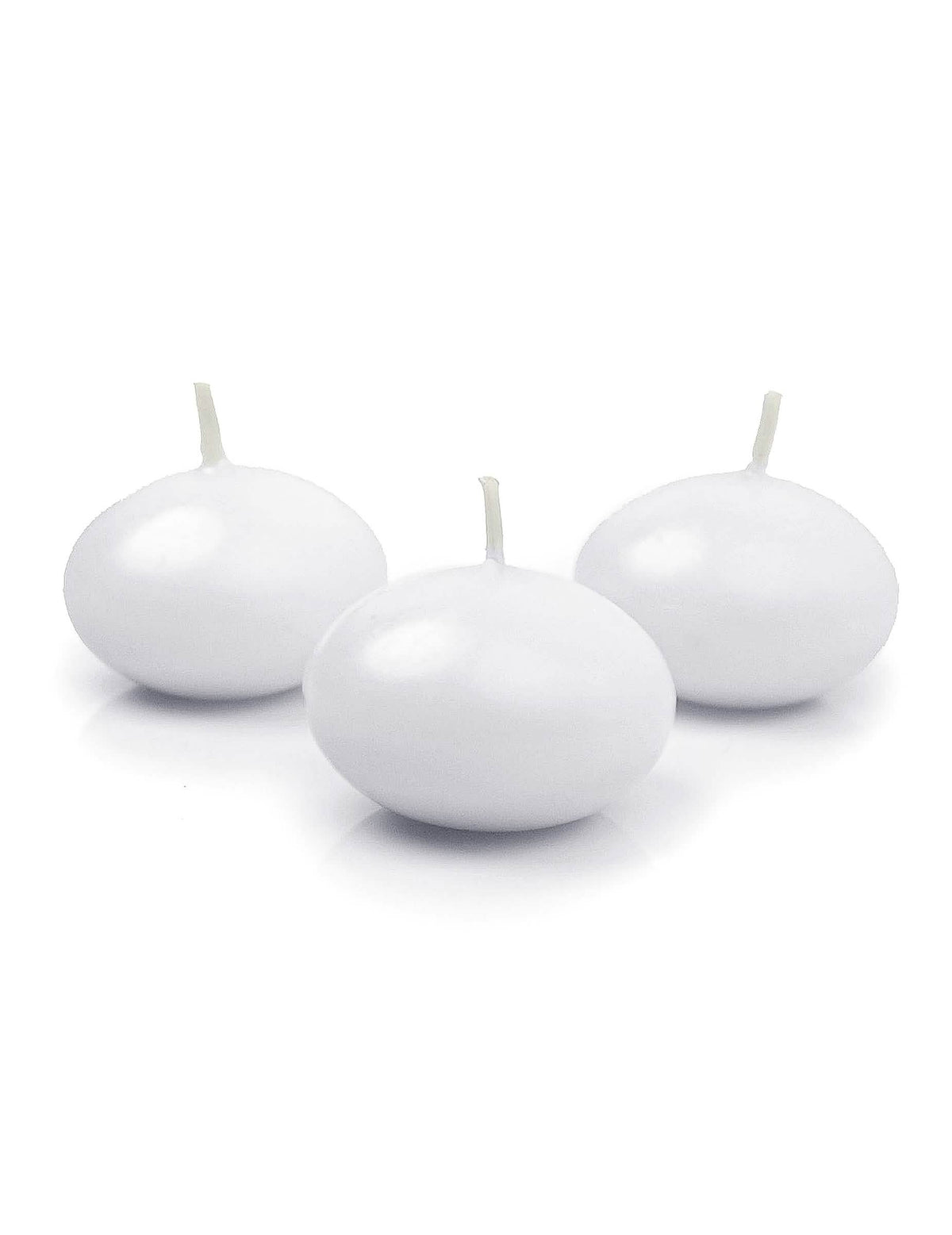 10 Bougies flottantes mat blanches 50 mm