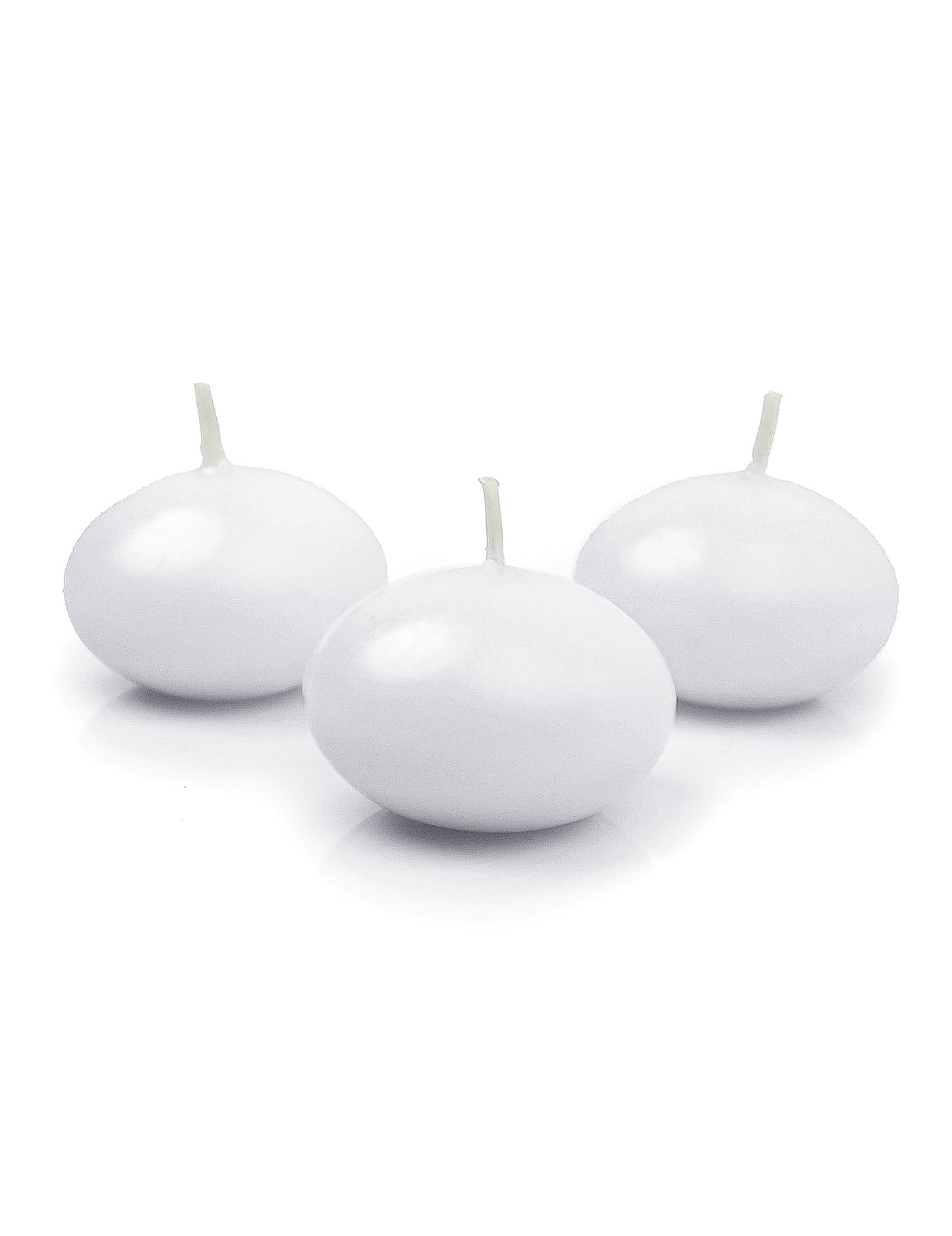 10 Bougies flottantes mat blanches 50 mm