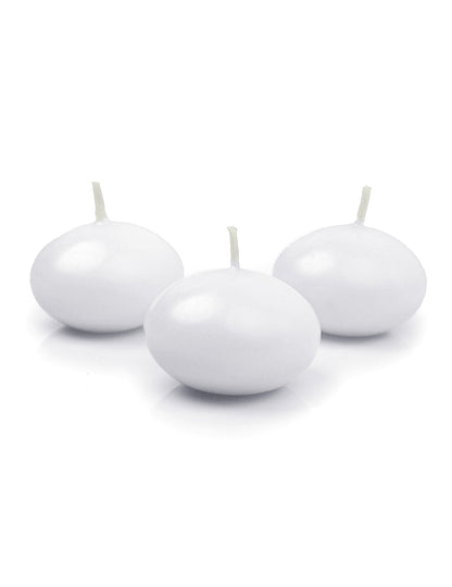 10 Bougies flottantes mat blanches 50 mm