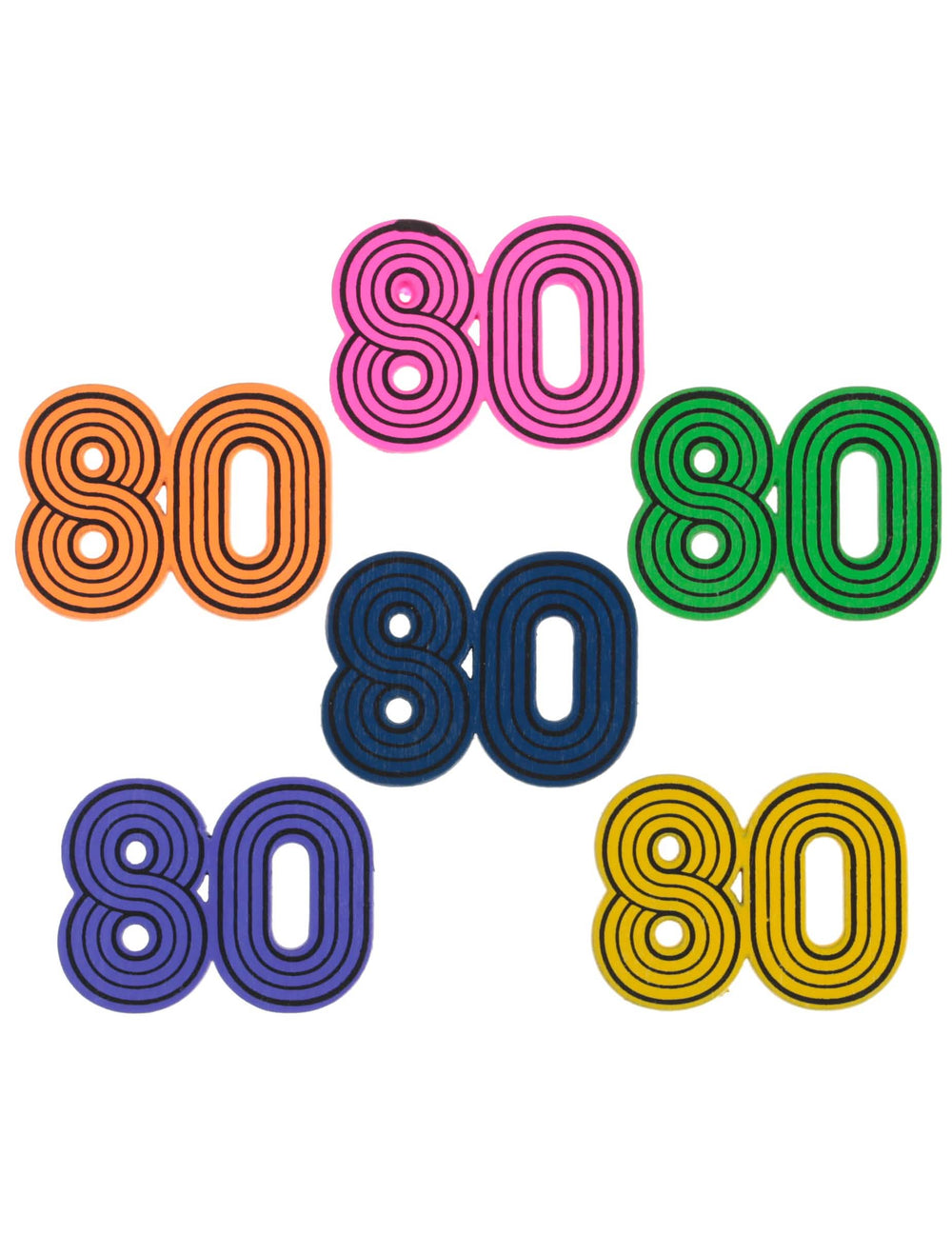 confetti de masă din lemn anii '80 multicolore fluorescent