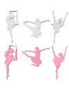 Confettis de table en bois ballerine pour décoration rose et blanc