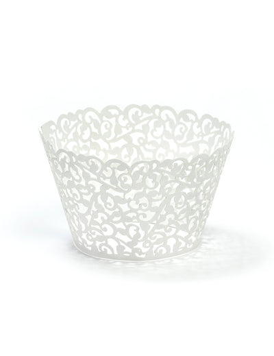Contours pour cupcakes dentelle pour mariage blancs
