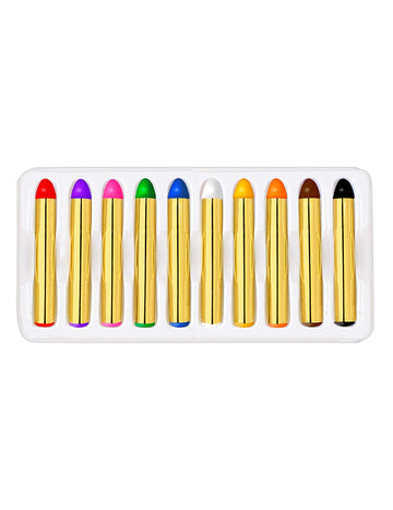 10 crayons de maquillage multicolores