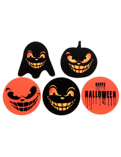 10 decorațiuni de presărat Ghost din lemn negru 5 cm