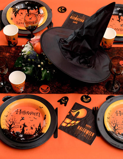 10 decorațiuni de presărat Ghost din lemn negru 5 cm