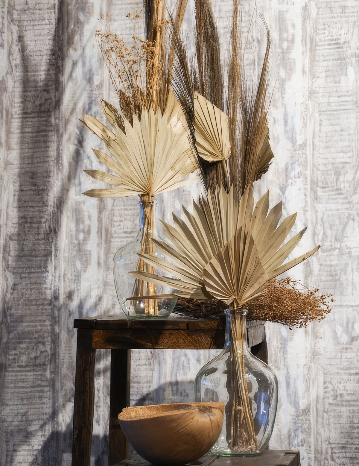 10 frunze de palmier alb 55 cm decor tropical