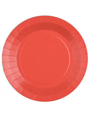 10 farfurii mari de carton roșii de unică folosință 22,5 cm