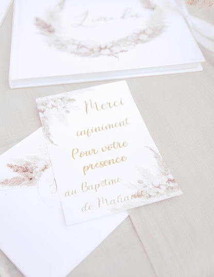 10 invitații pampas și flori de bumbac 10 x 15 cm cu plicuri 