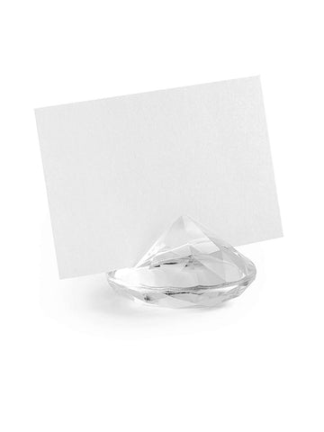 10 suporturi pentru nume diamant transparent 4 x 3 cm pentru nuntă 
