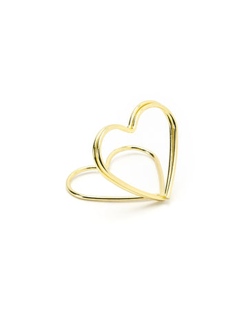 10 cartonașe de loc cu inimă aurie 2.5 cm pentru nuntă