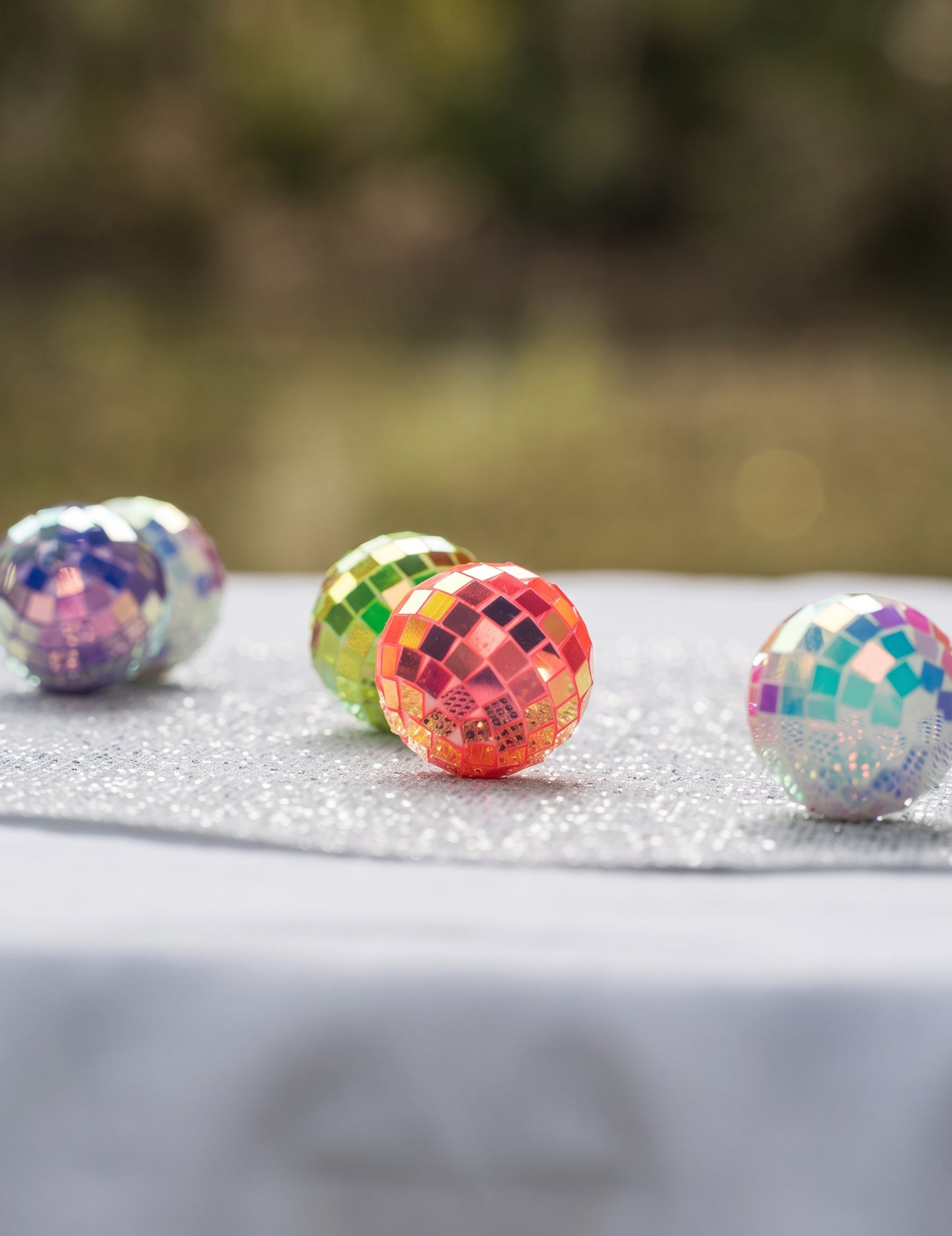 10 Mini boules à facettes irisées multicolores 4 cm