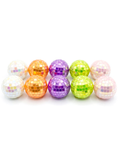 10 Mini boules à facettes irisées multicolores 4 cm