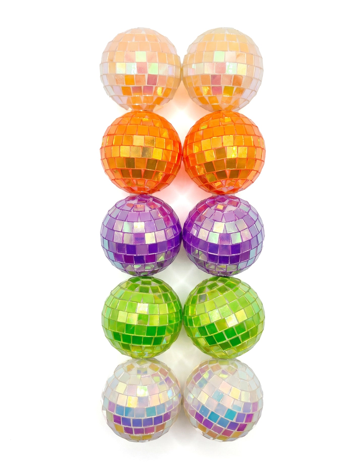 10 Mini boules à facettes irisées multicolores 4 cm