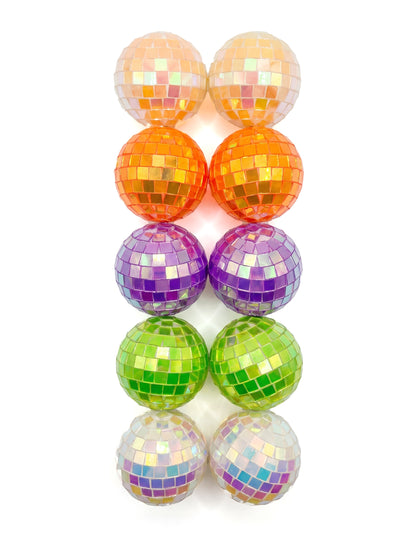 10 Mini boules à facettes irisées multicolores 4 cm