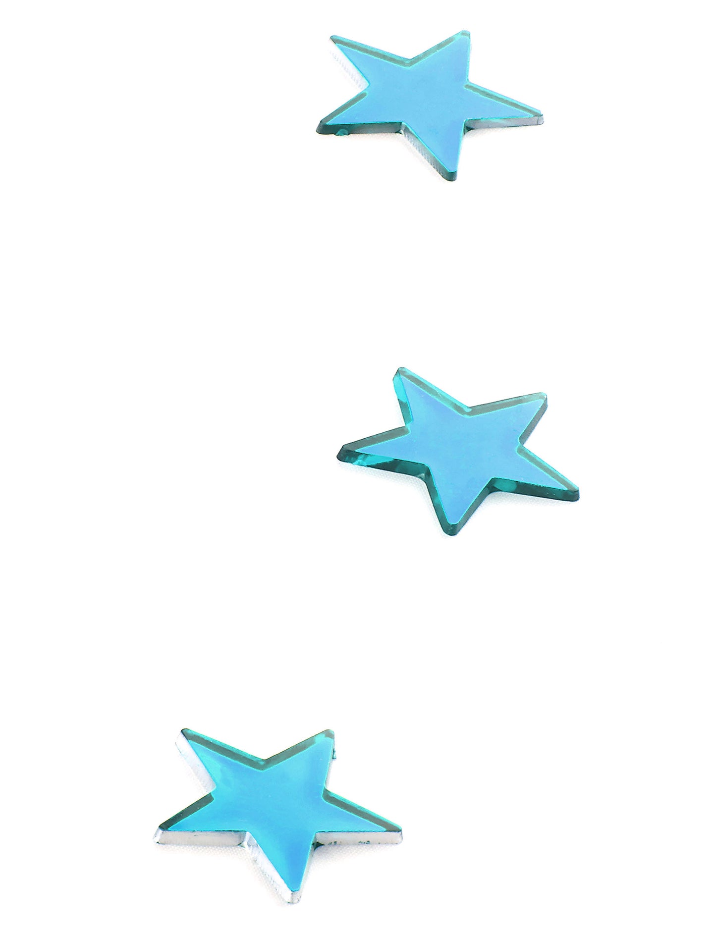 10 Mini Turquoise Star Oglinzi 3 x 3 cm