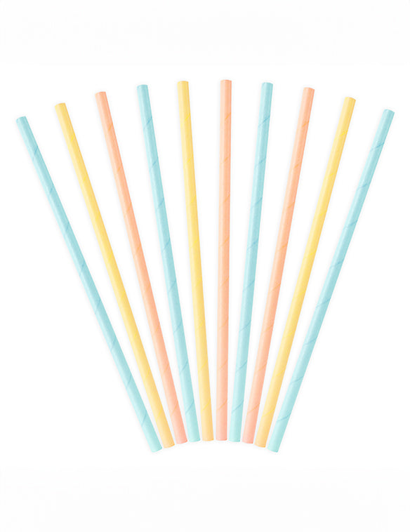 10 paie din carton în culori pastelate 19,5 cm pentru ziua de naștere
