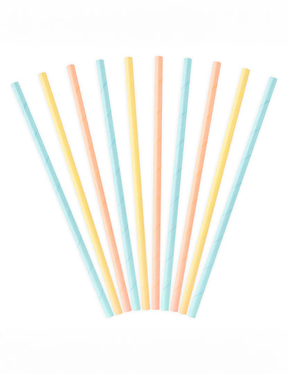10 paie din carton în culori pastelate 19,5 cm pentru ziua de naștere