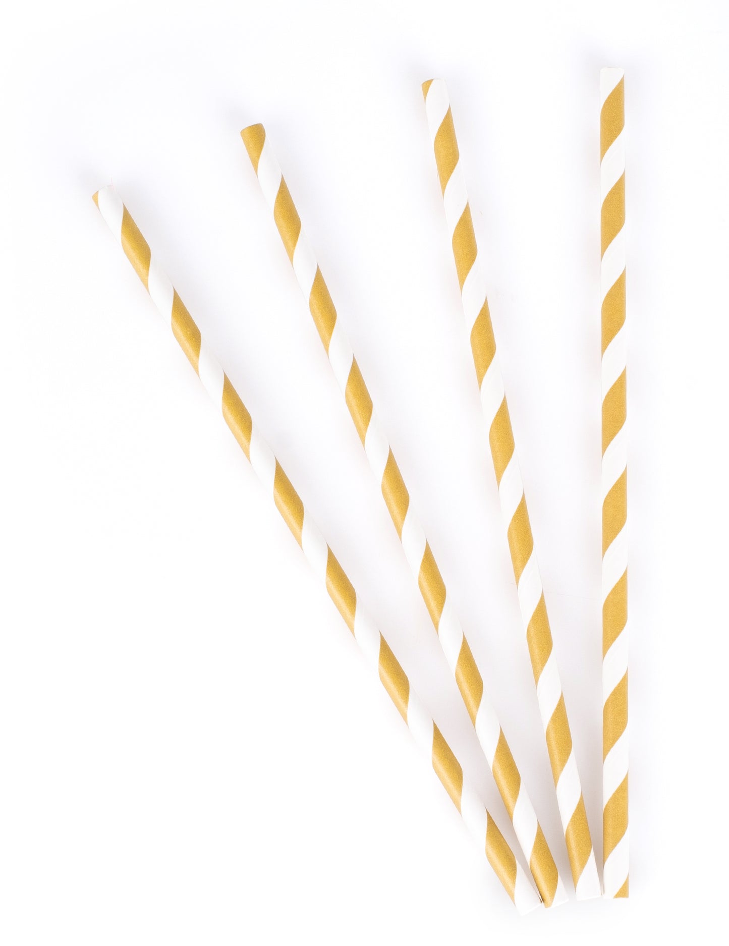 10 paie din carton cu dungi albe mate și aurii 19,5 cm