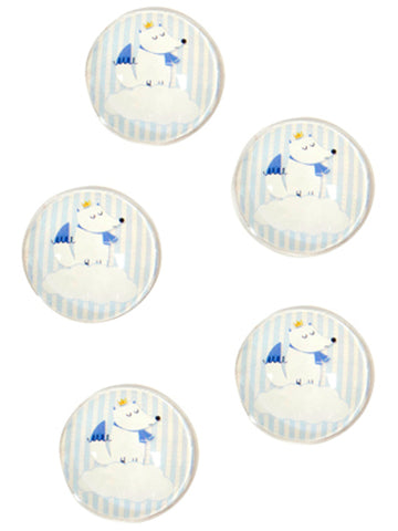 10 discuri decorative din sticlă cu vulpe albastră 2.5 cm pentru petrecerea de baby shower