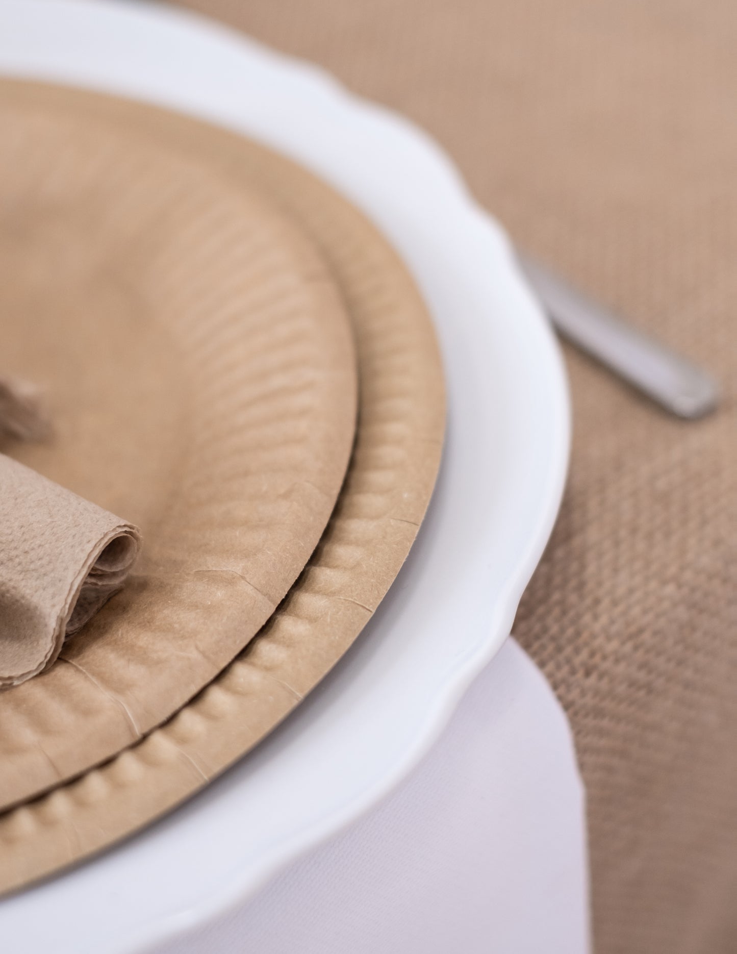 10 plăci mici de carton Kraft 18 cm