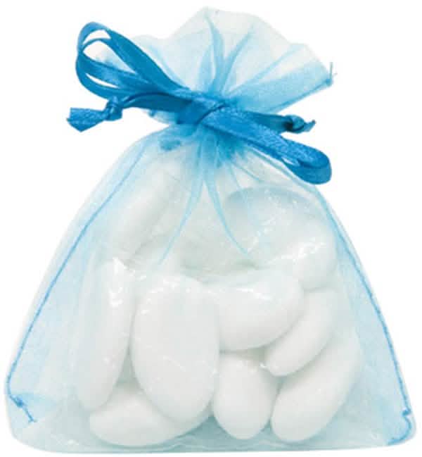 Săculeți din organza pentru bombonele turcoaz
