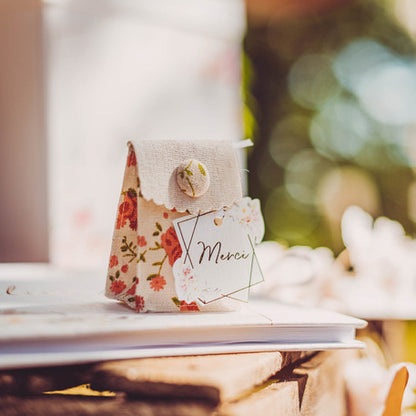 10 etichete pentru felicitări de mulțumire în acuarelă, cu folie aurie și panglică de satin, 5,5 x 5,2 cm cm model floral