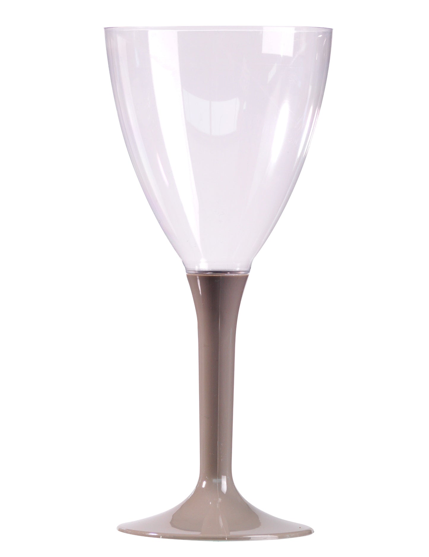 10 pahare de vin gri cu picior, 160 ml, plastic