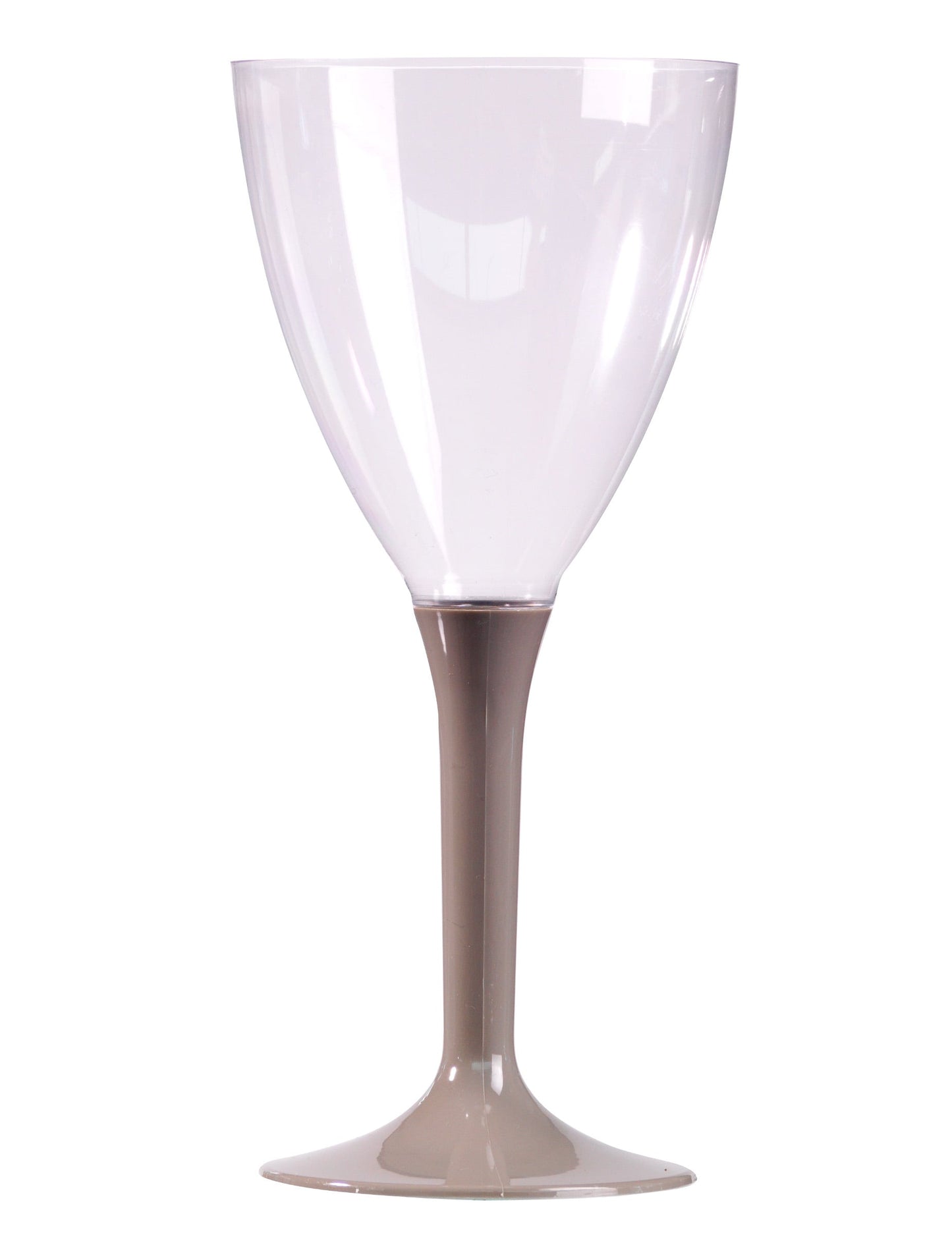 10 verres à vin avec pied gris en plastique