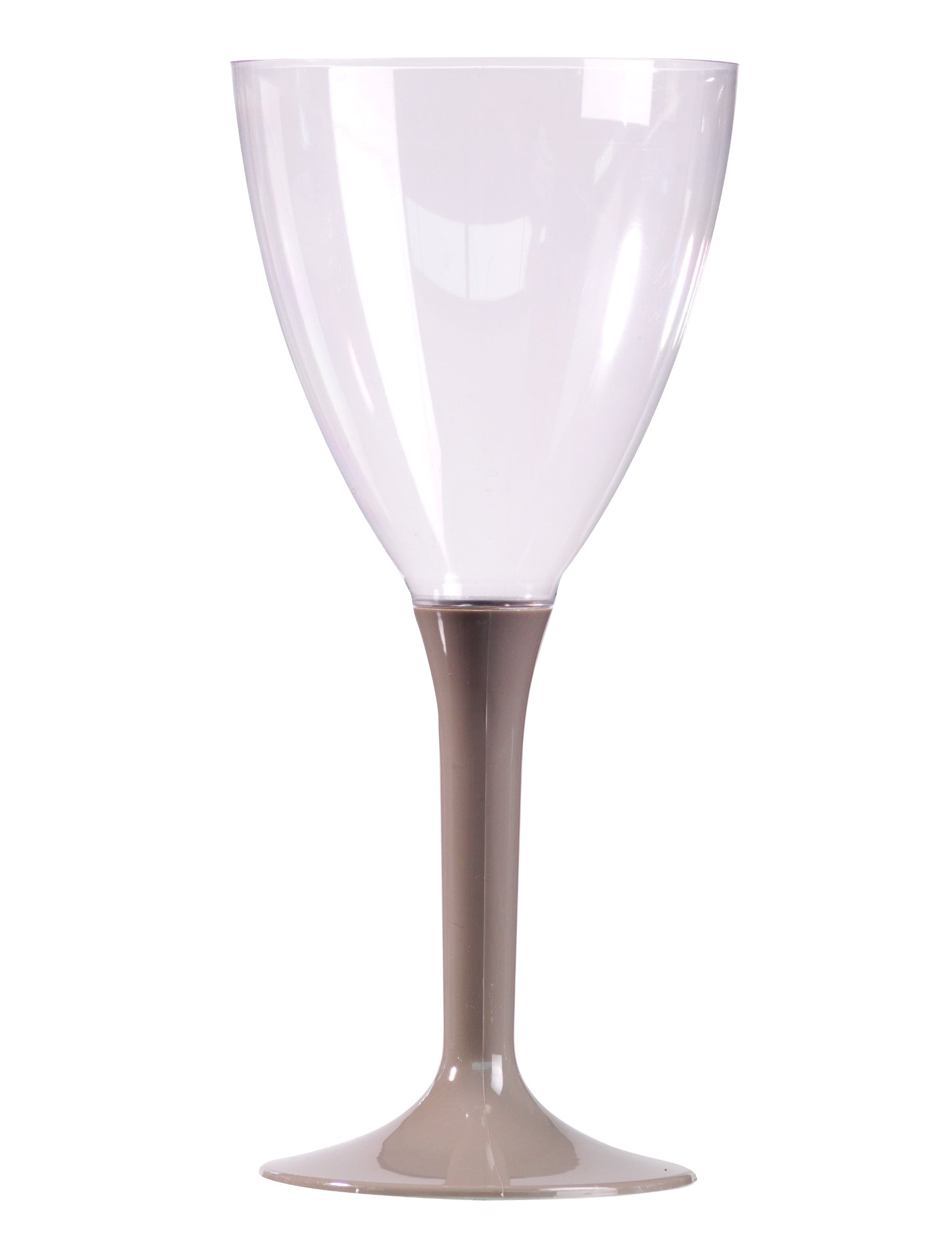 10 verres à vin avec pied gris en plastique