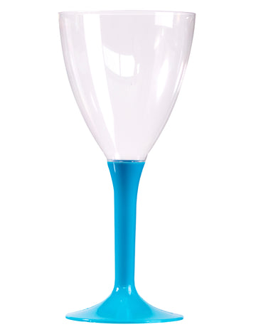 10 pahare de vin turcoaz cu picior, 160 ml, pentru petreceri