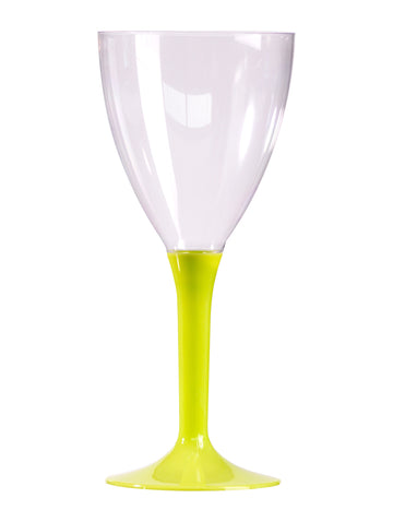 10 pahare de vin cu picior verde anason, 160 ml, pentru petreceri fluorescente