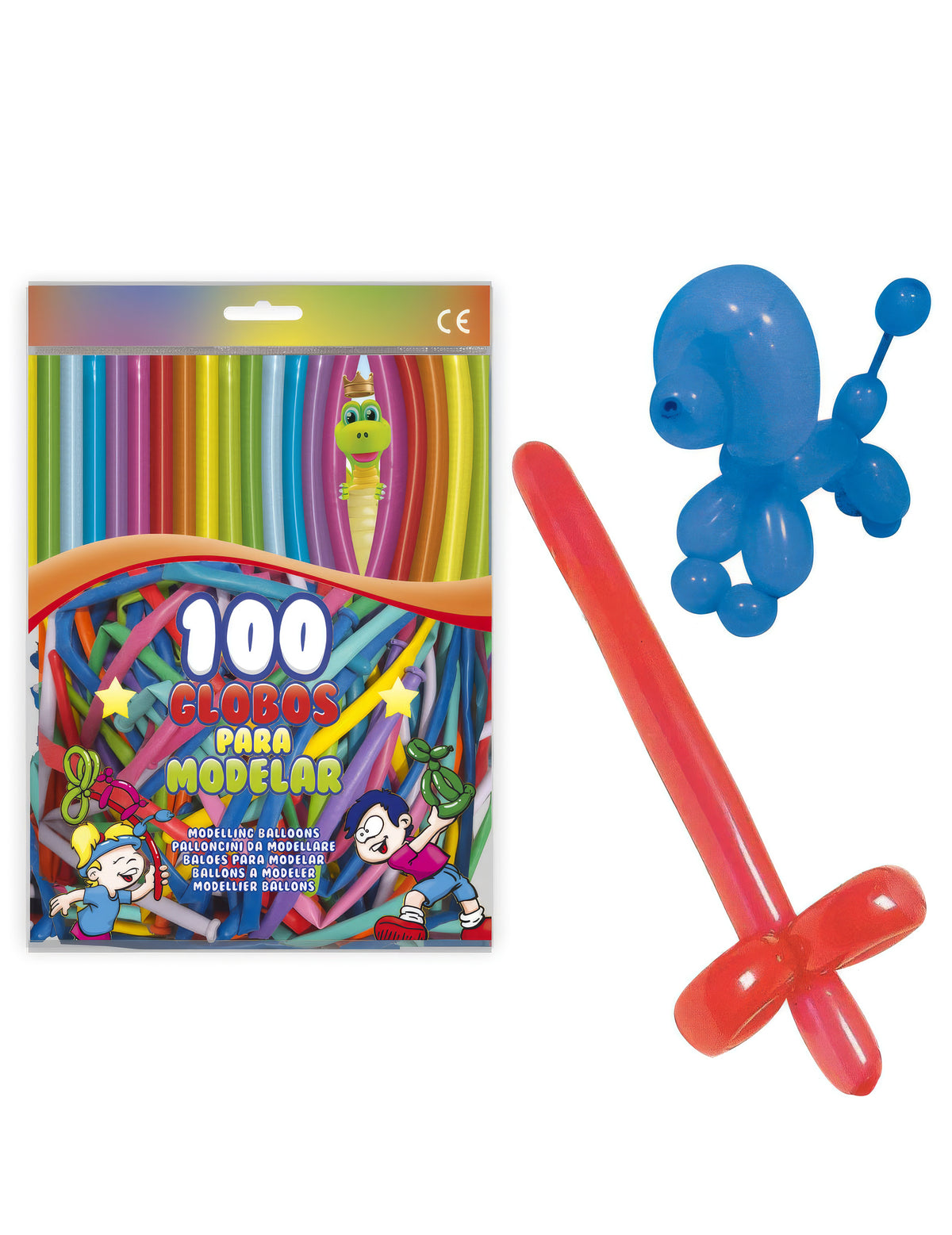 100 de baloane de modelat, culori variate