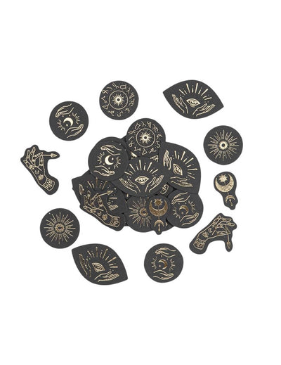 100 confetti Cosmic Spirit din hârtie negru și auriu 1,5 până la 4 cm