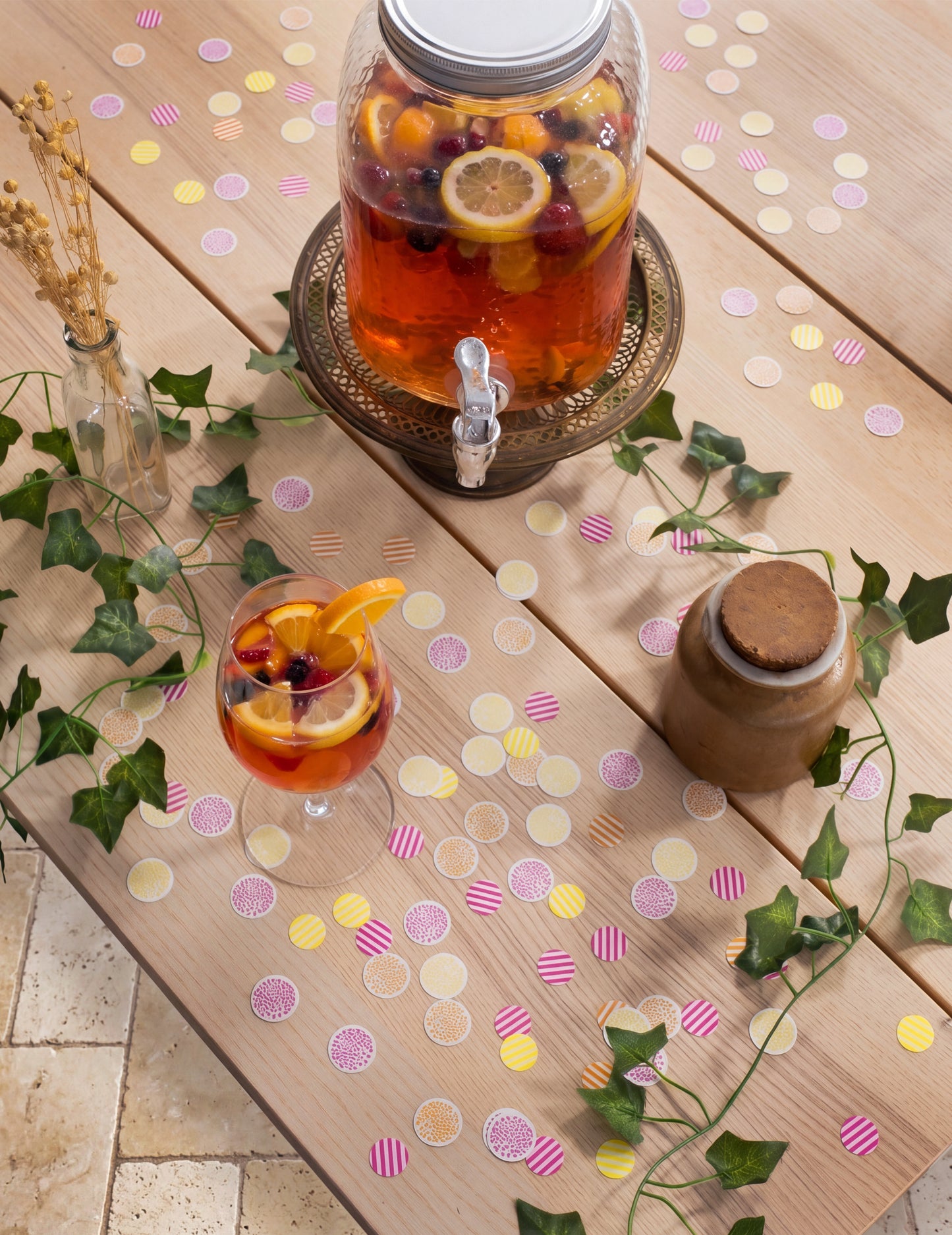 100 confetti din hârtie Pink Limonade 2.5 cm