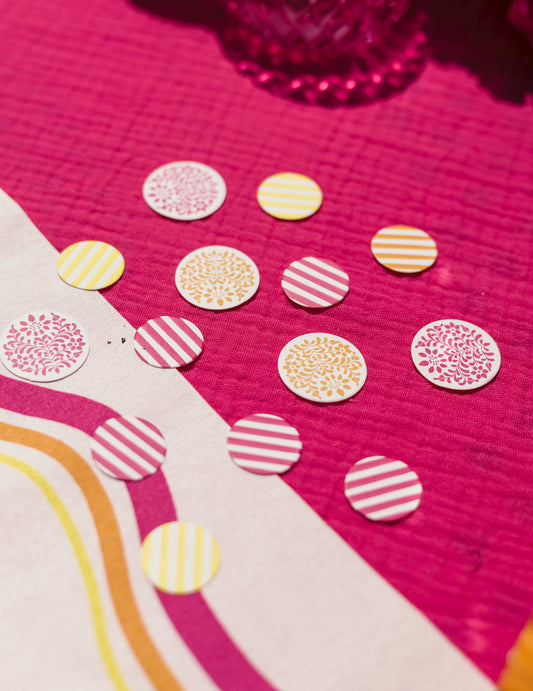 100 confetti din hârtie Pink Limonade 2.5 cm