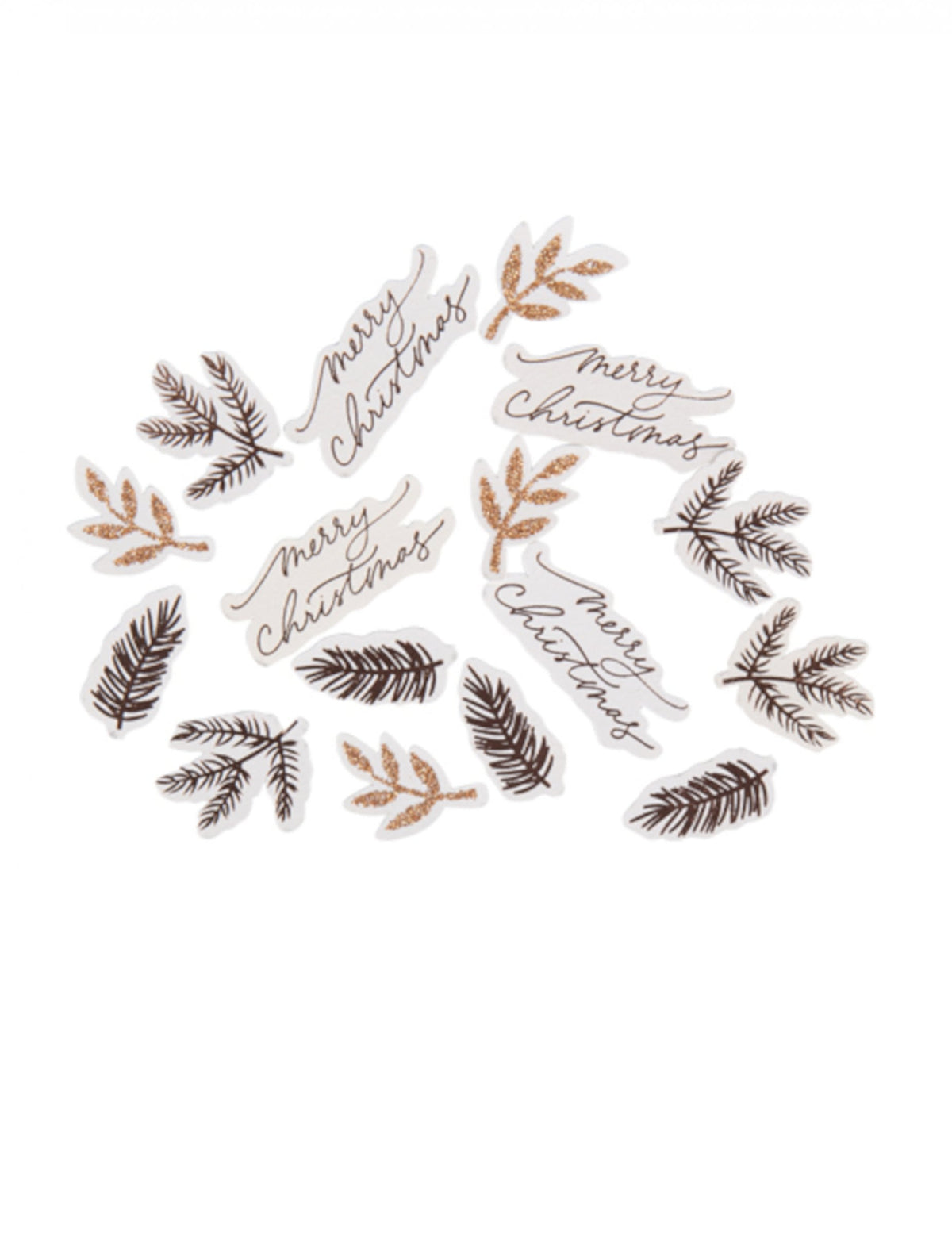 100 confettis Merry Christmas pour Noël blush rose gold et marron