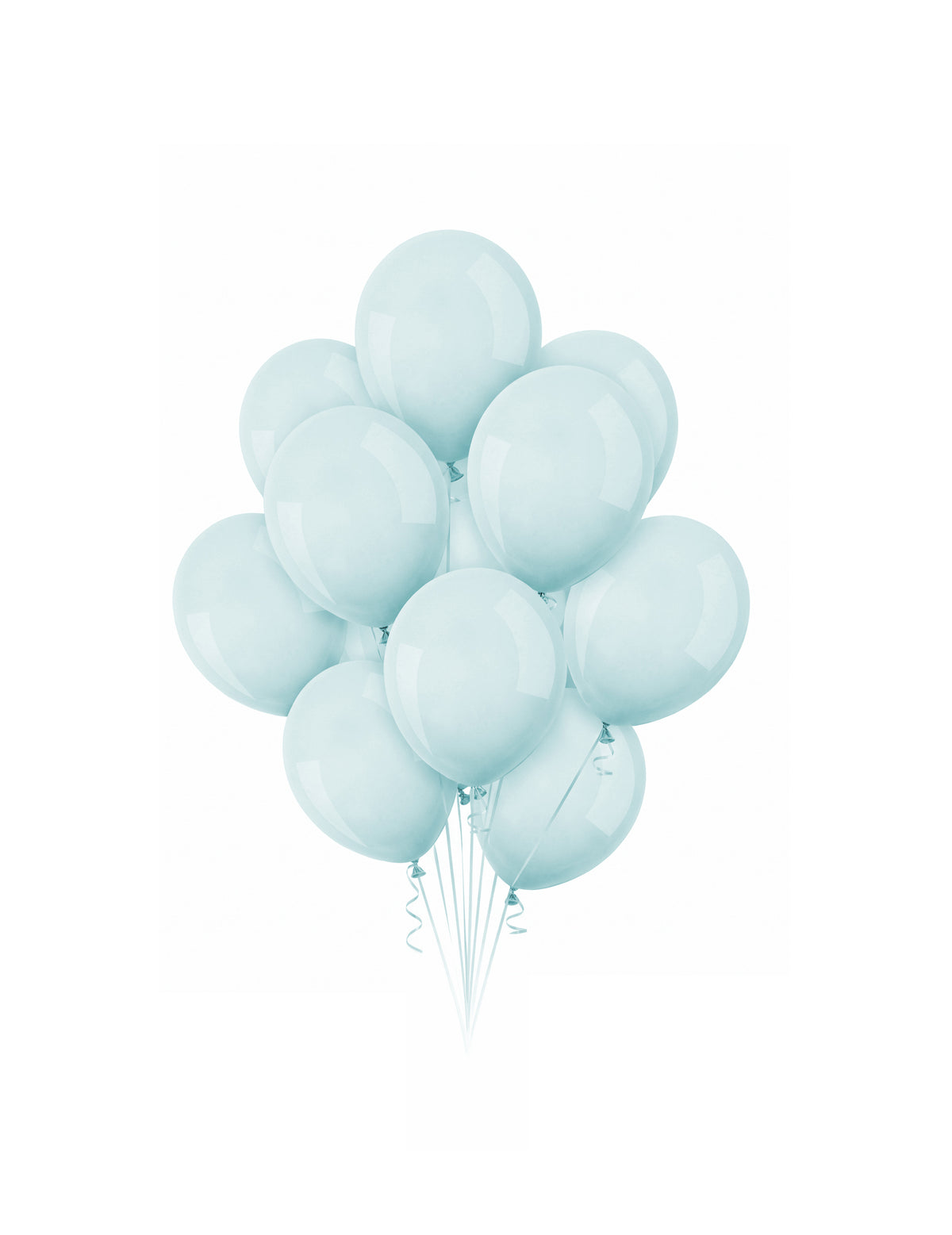 100 mini baloane din latex albastru pastel 13 cm pentru arc și cuburi