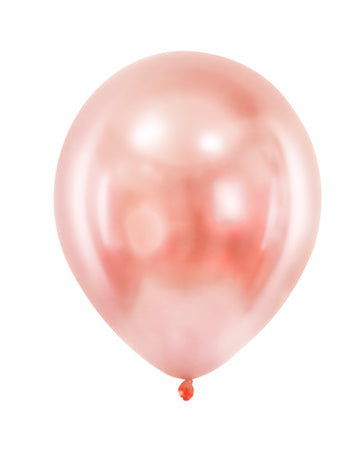 100 mini baloane din latex metalic auriu-roz de 13 cm pentru petreceri