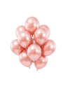 100 mini baloane din latex metalic auriu-roz de 13 cm pentru petreceri