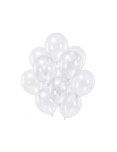 100 mini baloane transparente din latex 13 cm pentru decorațiuni de petrecere