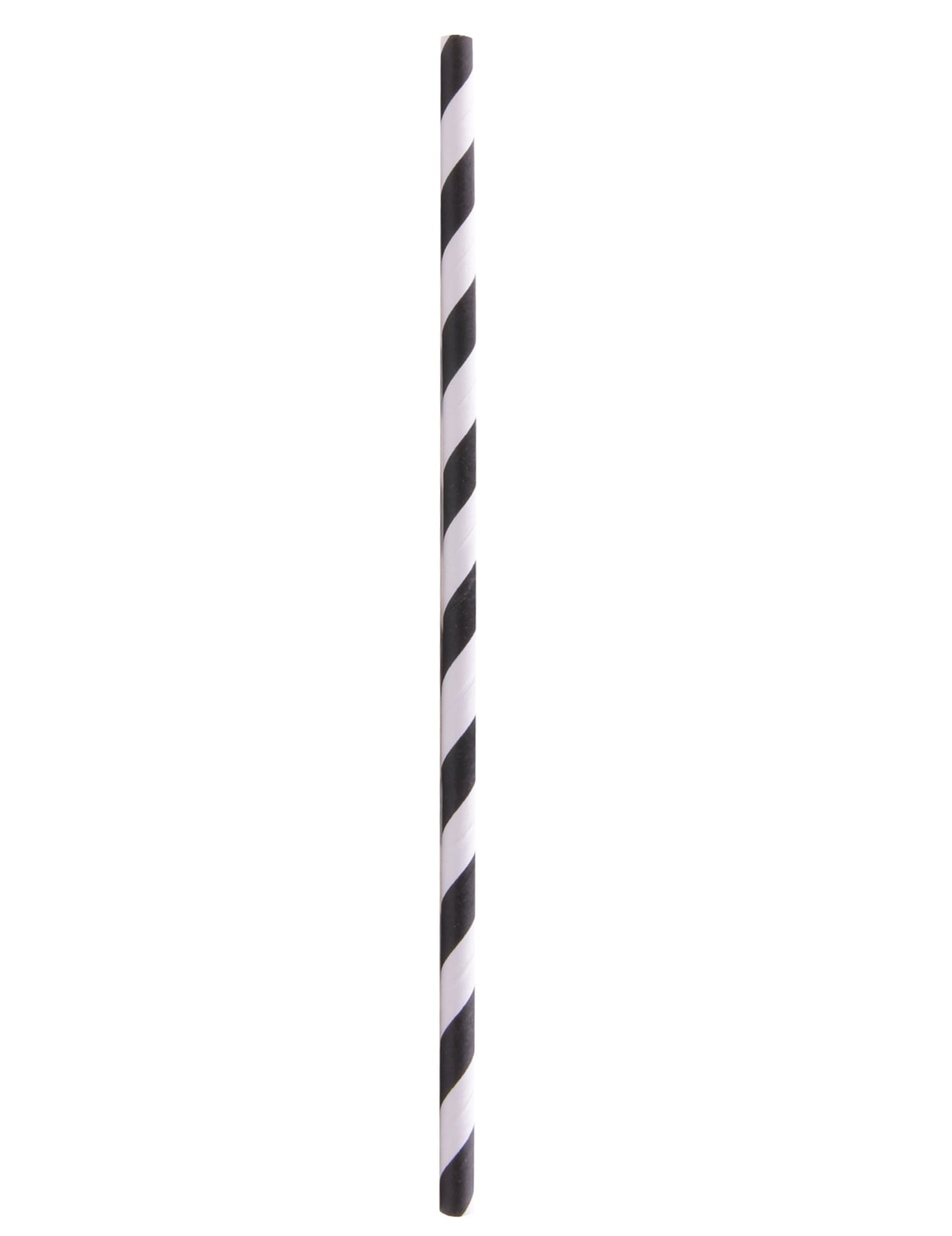 Pailles en papier rayées pour boissons noires et blanches