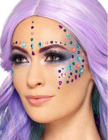 100 de strasuri pentru fețe multicolore girly