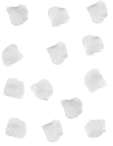 100 petale de trandafir din material textil alb 5 x 5 cm 