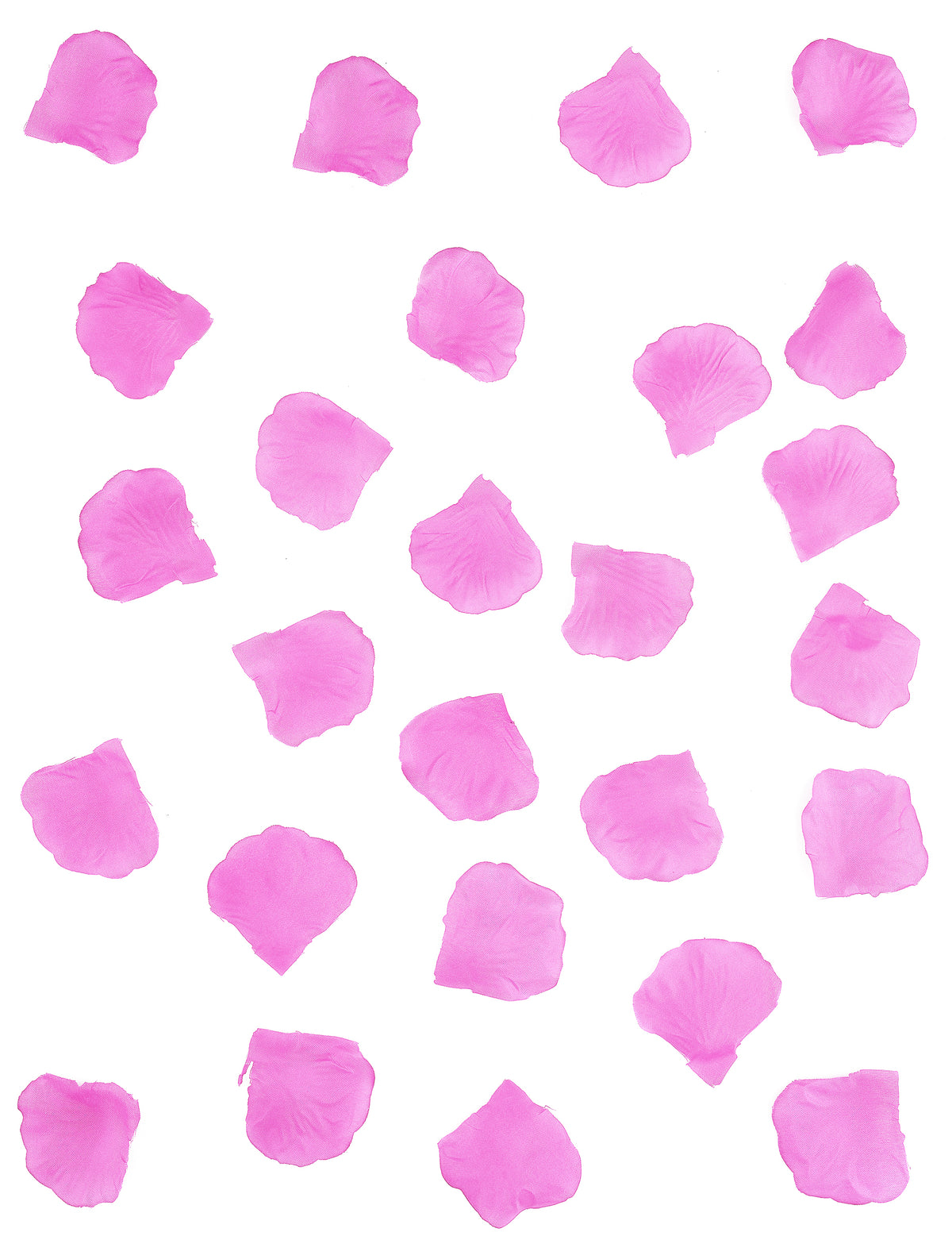 Vue d'ensemble des pétales de rose pour mariage fuchsia en tissu